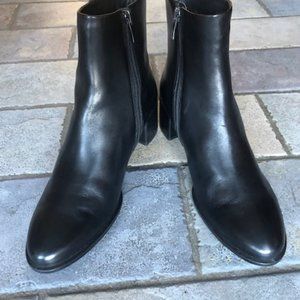 Black leather boots